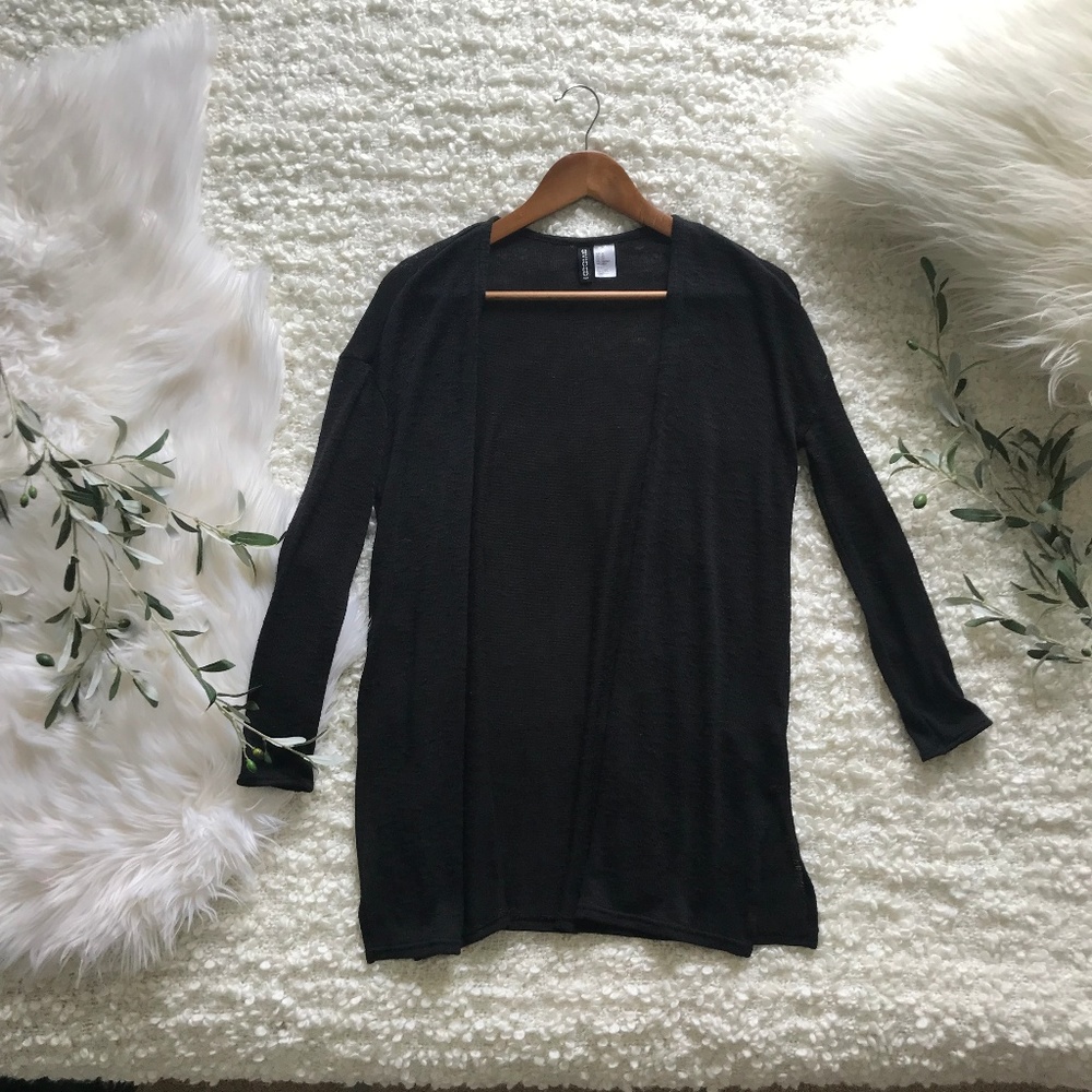 H&M XS Open-Front Black Cardigan